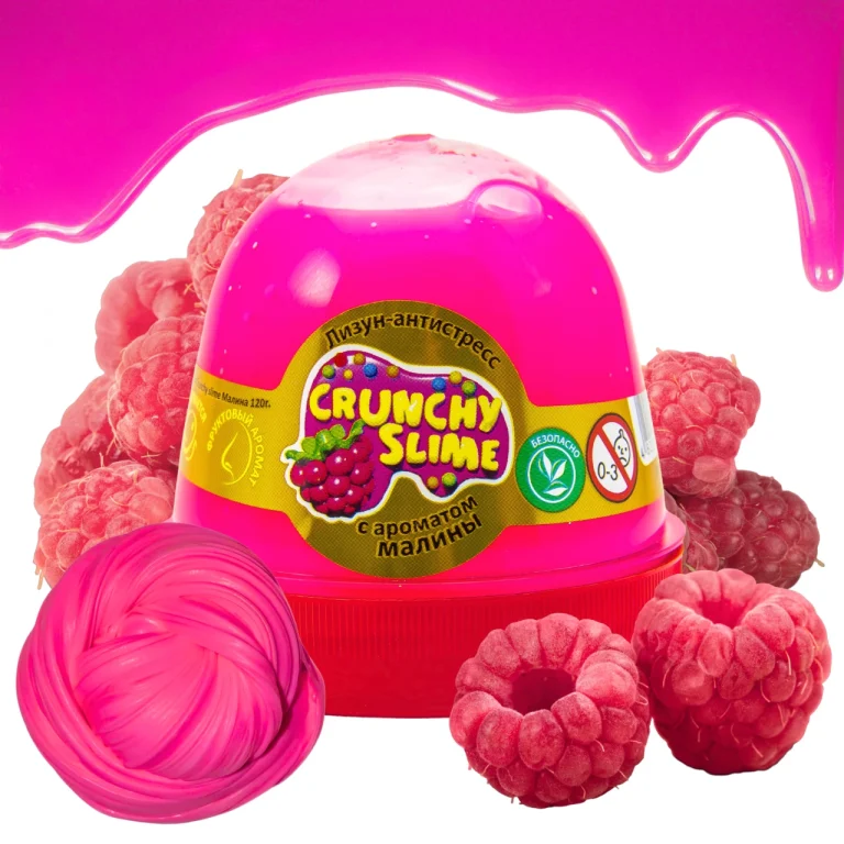 Crunchy Slime Zapachowy Glutek Antystresowy Masa Sensoryczna Malina 120g