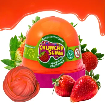 Crunchy Slime Zapachowy Glutek Antystresowy Masa Sensoryczna Truskawka 120g