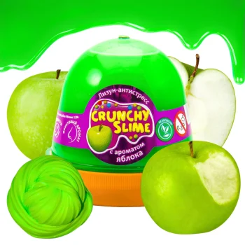 Crunchy Slime Zapachowy Antystresowy Masa Sensoryczna Zielone Jabłko 120g