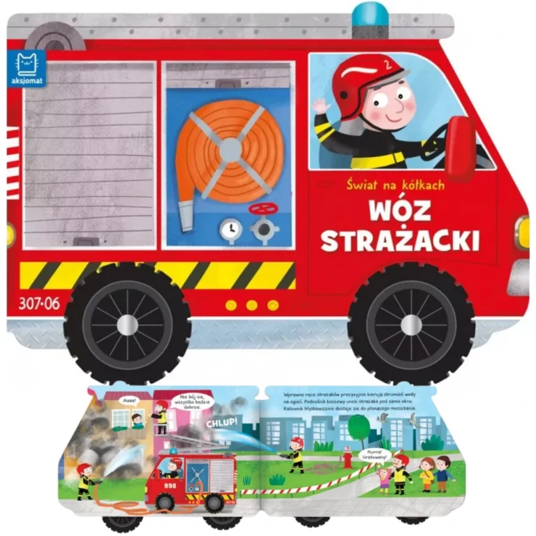 KSIĄŻECZKA ŚWIAT NA KÓŁKACH RUCHOME WÓZ STRAŻACKI