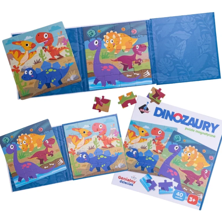 GENIALNY DZIECIAK PUZZLE MAGNETYCZNE DINOZAURY