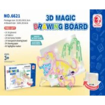 Magiczna Tablica Do Rysowania 3D Neonowe Kolory Pisaki Okulary Szablony