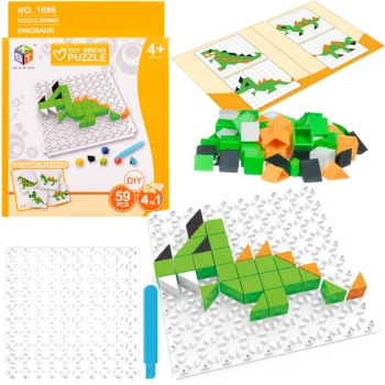 Gra Logiczna Układanka Karty Montessori Tangram Puzzle Klocki Mozaika 59 el