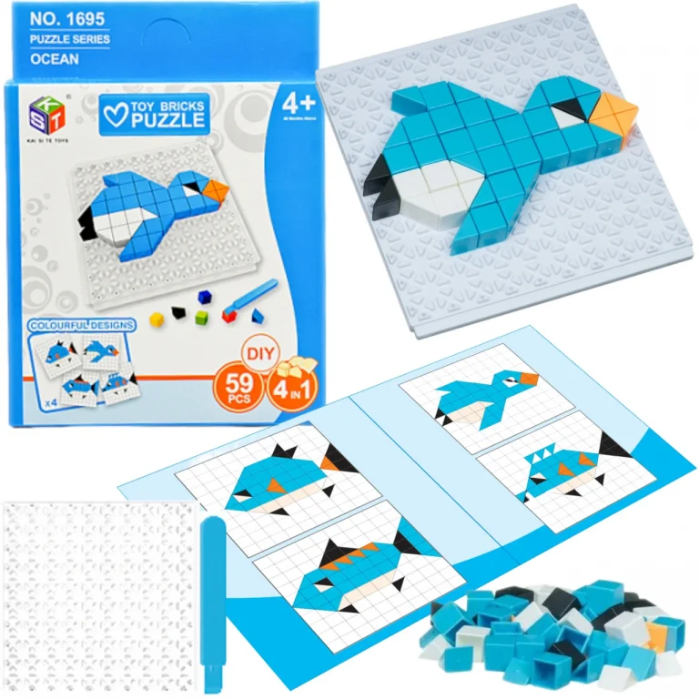 Gra Logiczna Układanka Karty Montessori Tangram Puzzle Klocki Mozaika 59 el