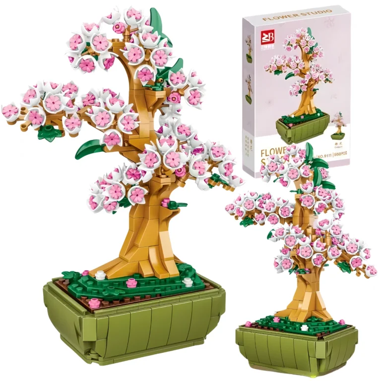 Zestaw Klocki Kwiaty Konstrukcyjne Drzewko Bonsai Doniczka 550 Elementów