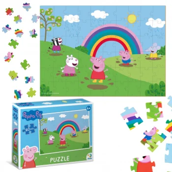 PUZZLE ŚWINKA PEPPA 60 ELEMENTÓW PEPPA PIG UKŁADANKA DLA NAJMŁODSZYCH