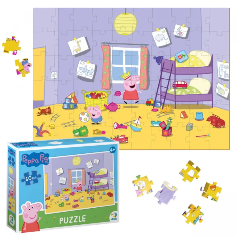 PUZZLE "ŚWINKA PEPPA" ZABAWA 60 ELEMENTÓW KOLOROWA UKŁADANKA DLA DZIECI