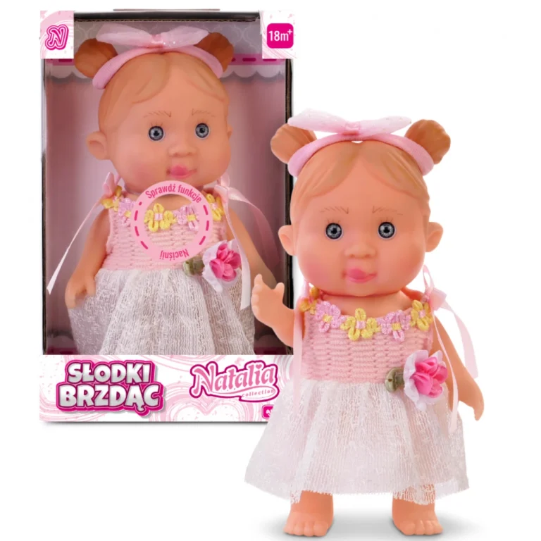 LALKA NATALIA SŁODKI BRZDĄC 19 CM. W BIAŁYM UBRANKU