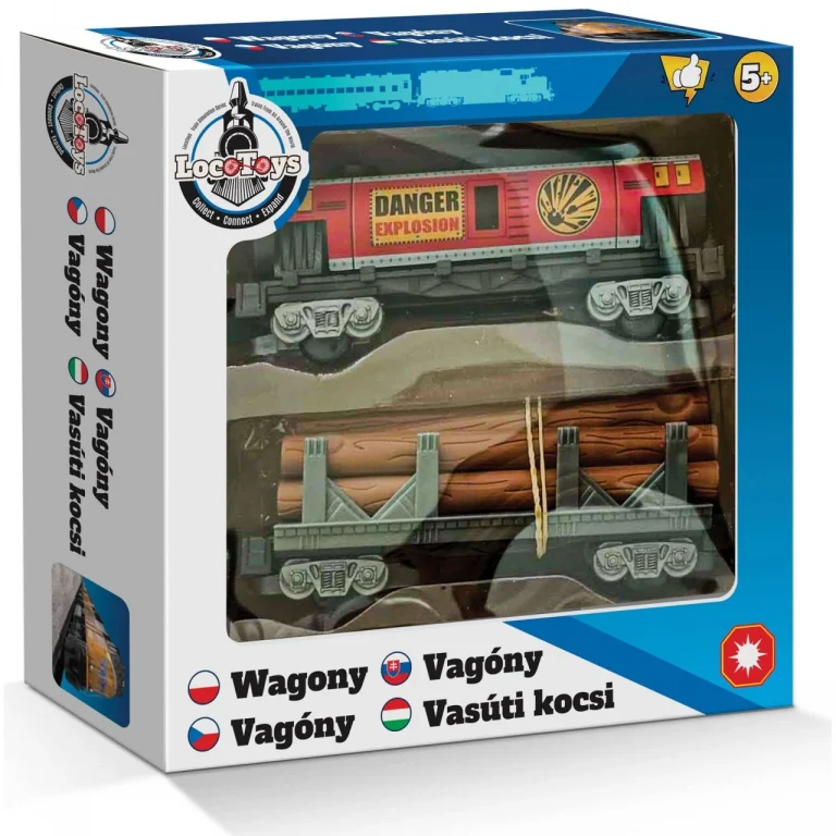 LocoToys STWÓRZ WŁASNĄ KOLEJKĘ I BUDUJ - 2 wagony