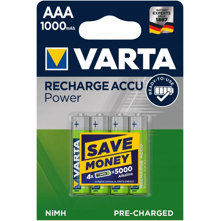 BATERIE VARTA 4x AKUMULATORKI R3 AAA 1000mAh 1