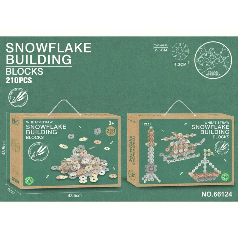 WHEAT STRAW (210PCS SNOWFLAKE BUILDING BLOCKS)