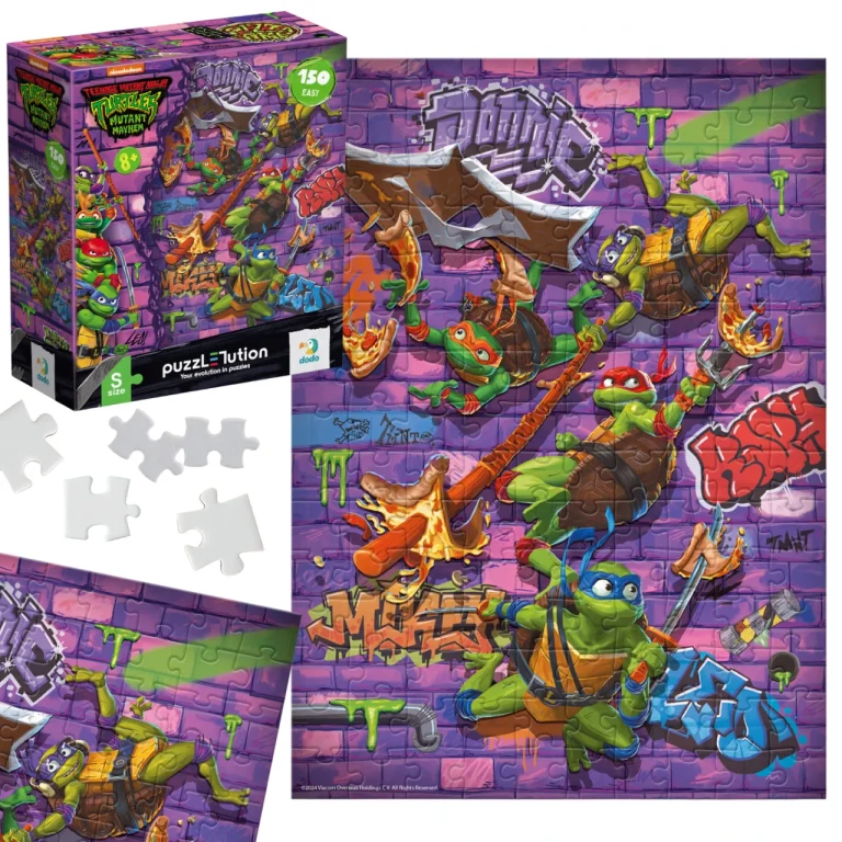 Puzzle "Wojownicze Żółwie Ninja" 150 Elementów Układanka Zestaw Kolorowy