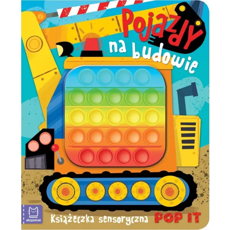 KSIĄŻECZKA SENSORYCZNA POP IT POJAZDY NA BUDOWIE.