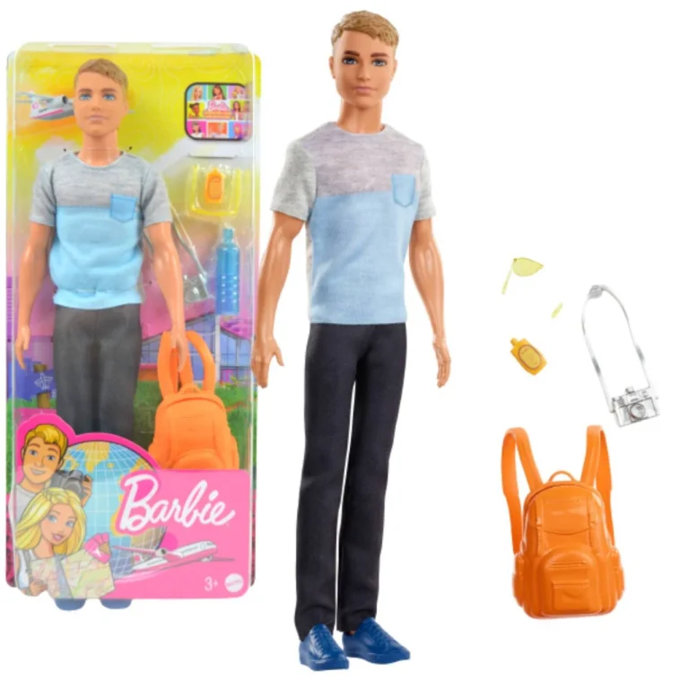 Barbie Ken z plecakiem w podróży FWV15