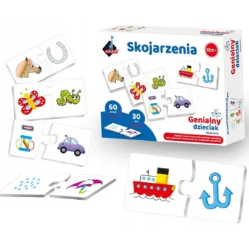 GENIALNY DZIECIAK PUZZLE SKOJARZENIA GRA LOGICZNA