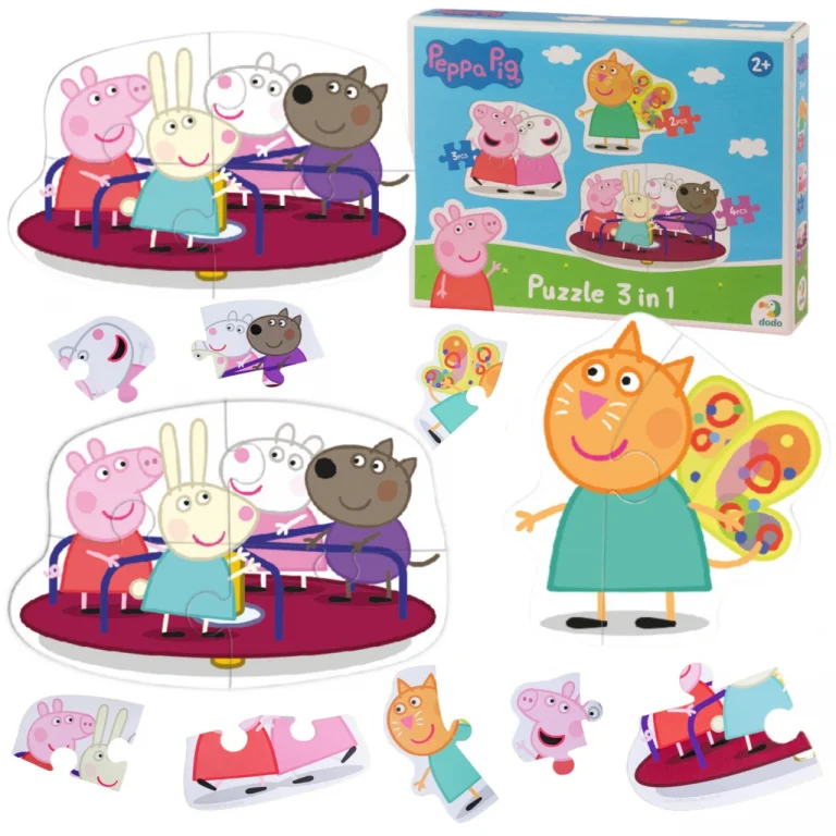 PUZZLE 3w1 "ŚWINKA PEPPA" PEPPA PIG 3 UKŁADANKI W JEDNYM OPAKOWANIU