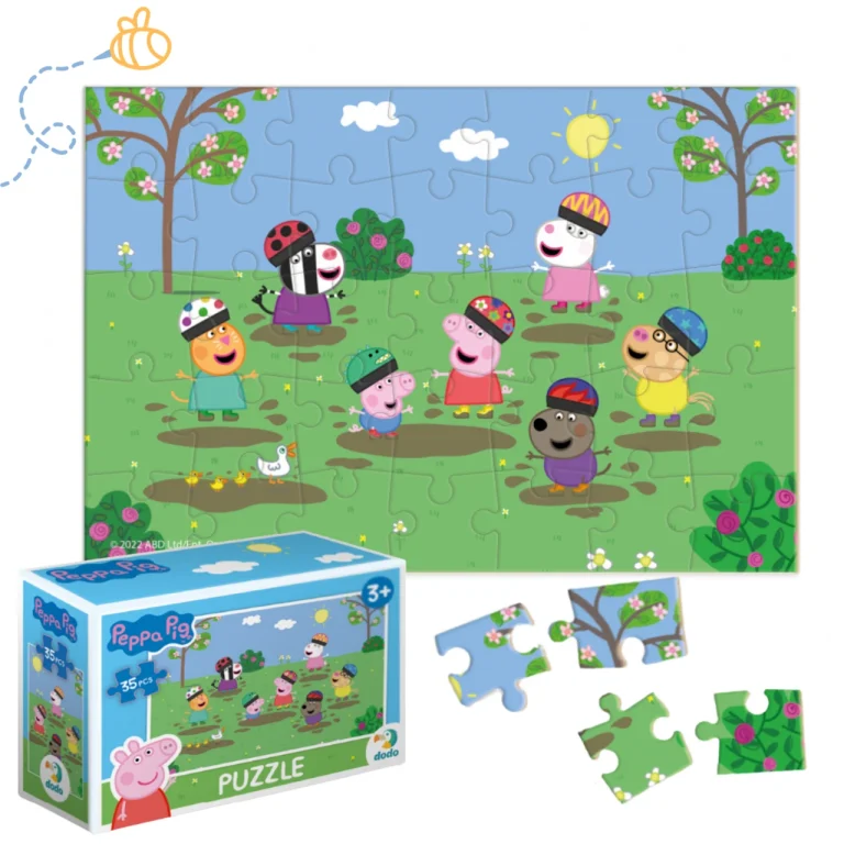 PUZZLE MINI ŚWINKA PEPPA KOLOROWA UKŁADANKA 35 ELEMENTÓW DLA NAJMŁODSZYCH