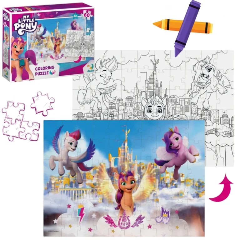 Puzzle 2w1 My Little Pony Mega Zestaw Układanka I Kolorowanka W Jednym