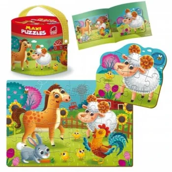 Gra Edukacyjna Maxi Puzzle 2w1 Farma Obrazki Układanka Roter Kafer 60 Elem