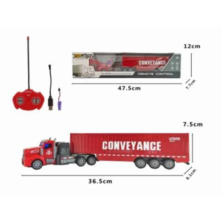 CIĘŻARÓWKA TIR Z NACZEPĄ CZERWONA ZDALNIE STEROWANA PILOTEM Z AKUMULATOREM