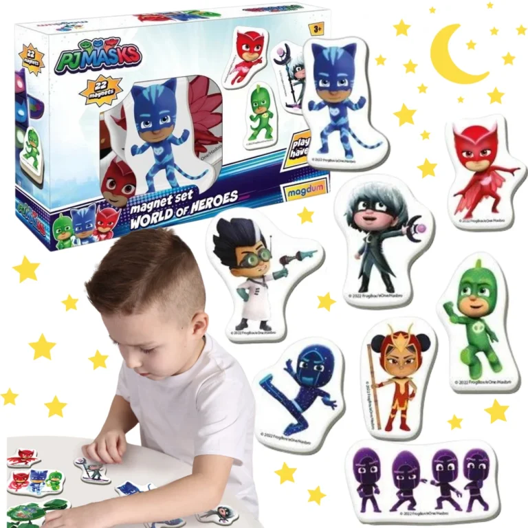 ZESTAW MAGNESÓW PIDŻAMERSI PJ MASKS ŚWIAT BOHATERÓW KOLOROWA UKŁADANKA