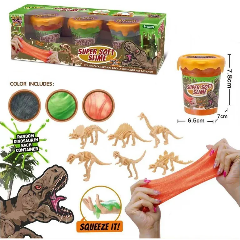 ZESTAW MASA PLASTYCZNA SLIME FIGURKA DINOZAURA