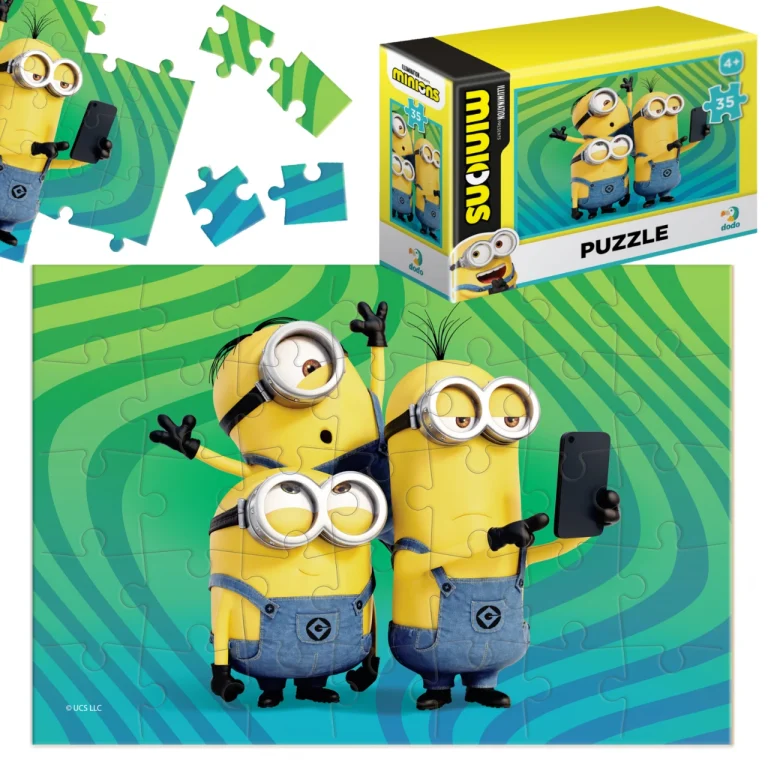 Puzzle Mini Minionki Kolorowa Układanka 35 Elementów Zestaw Dla Dzieci