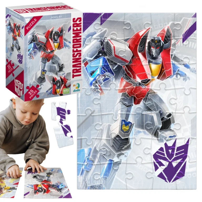 Puzzle Mini Transformers Kolorowa Układanka 35 Elementów Zestaw Dla Dzieci