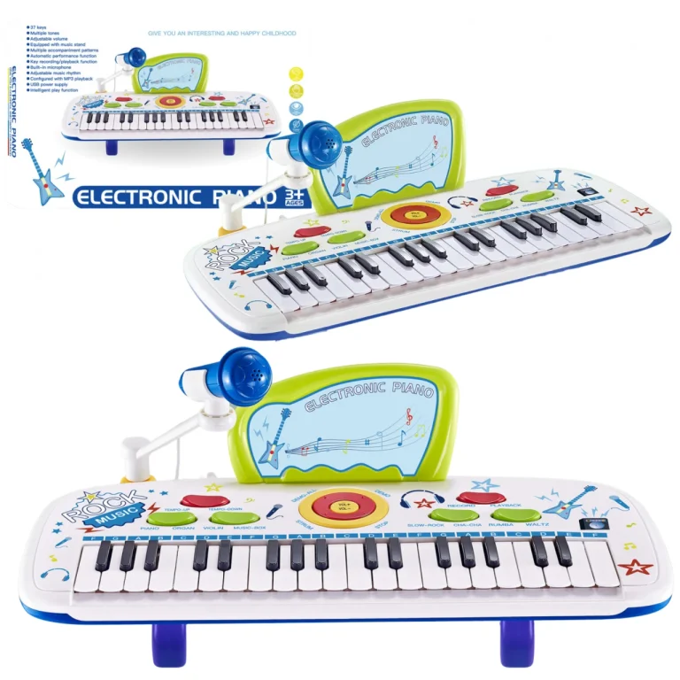 Elektryczne Pianinko Organy Keyboard Mikrofon Wejście Audio Regulacja Tempa