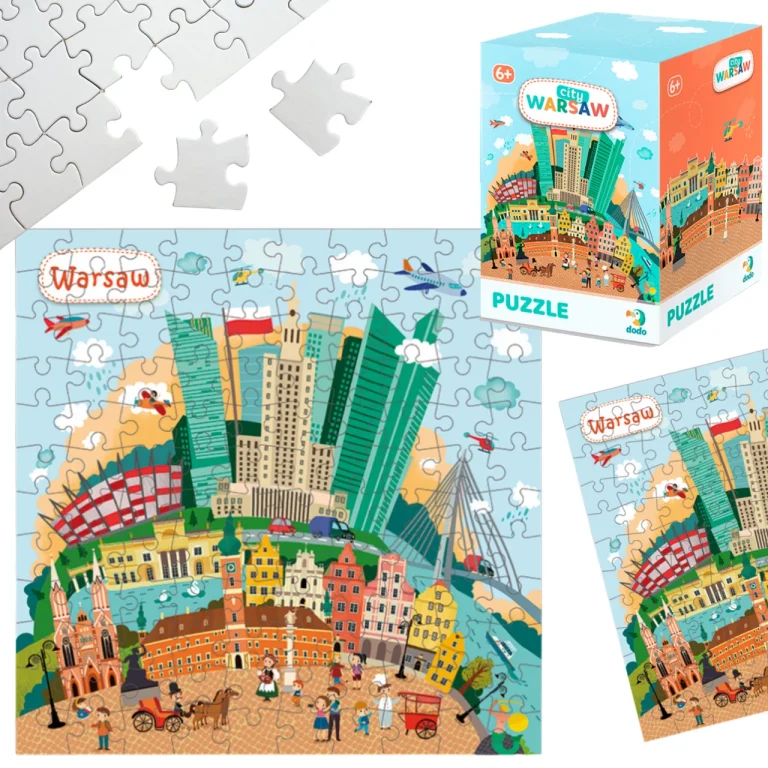 Puzzle "Miasta: Warszawa" 120 Elementów Układanka Kolorowa Polska Warszawa