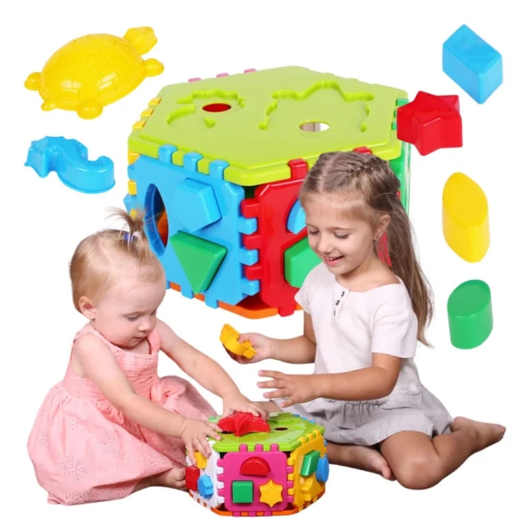 KOSTKA EDUKACYJNA Z KSZTAŁTAMI KOLOROWA 23CM PUZZLE KLOCKI