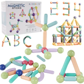 Zestaw Duże Klocki Magnetyczne Klocków Kulki Budowlane Kolorowe 26 el.