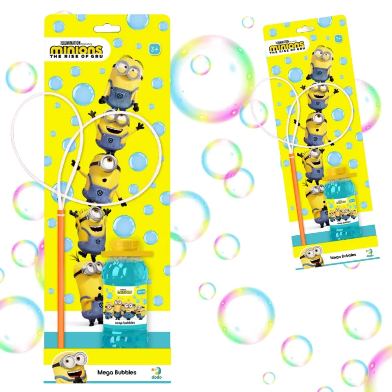 Mega Zestaw Do Tworzenia Baniek Mydlanych "Minionki" Duże Bańki Płyn 450ml