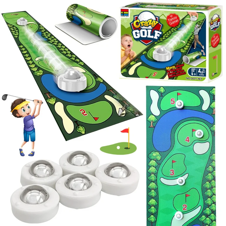 Gra Zręcznościowa Mini Golf Antypoślizgowa Mata Krążki Gra Rodzinna Zestaw