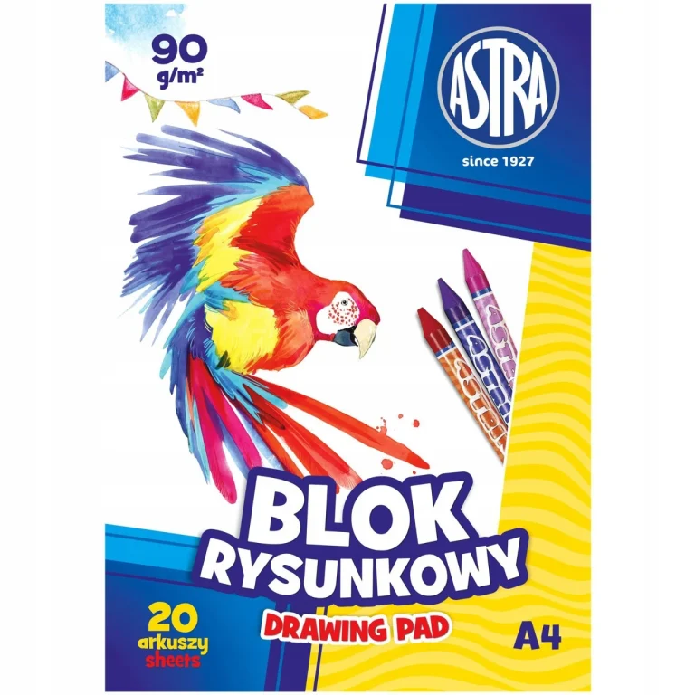 BLOK RYSUNKOWY BIAŁE KARTKI FORMAT A4 ASTRA 90g/m2