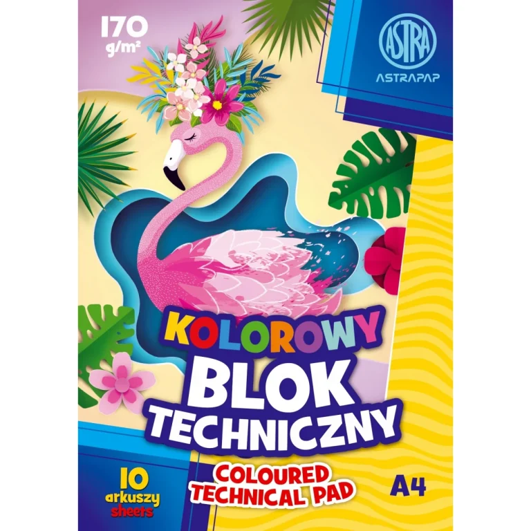 Astra BLOK TECHNCZNY KOLOROWY A4 10 kartek 170g